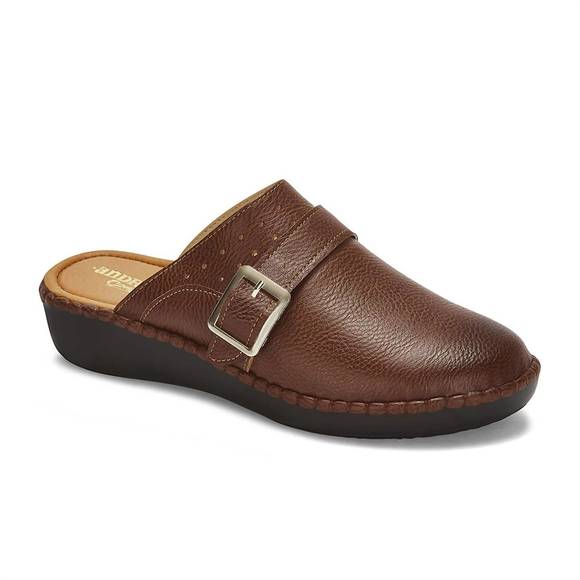 NEW ANDREA women's comfort casual clogs in brown - Picture 1 of 4